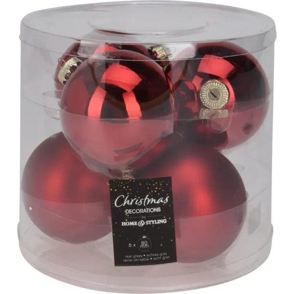 Set de 6 bambalinas de vidrio 8cm