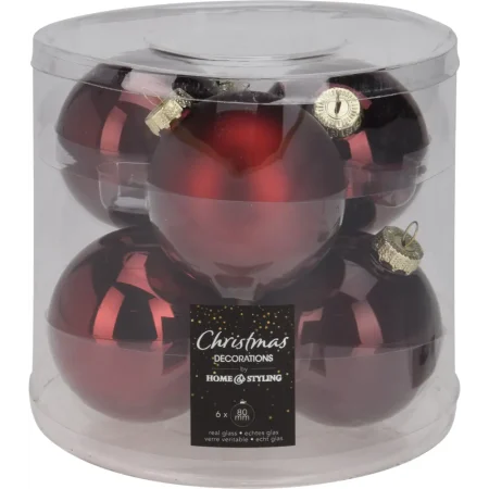 Set de 6 bambalinas de vidrio 8cm