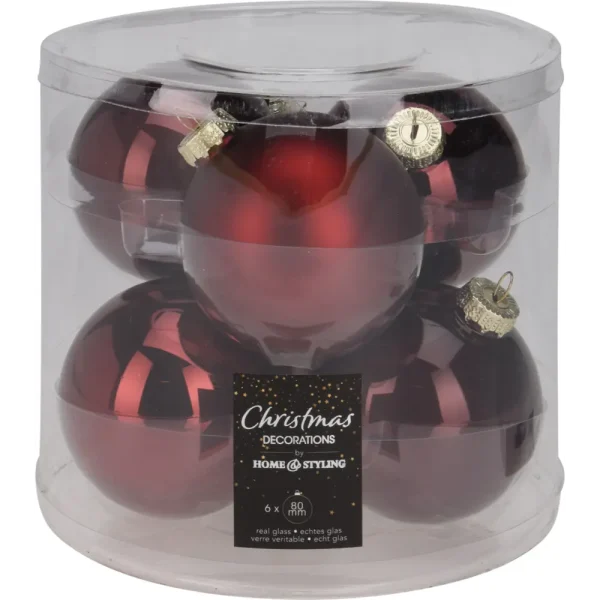 Set de 6 bambalinas de vidrio 8cm