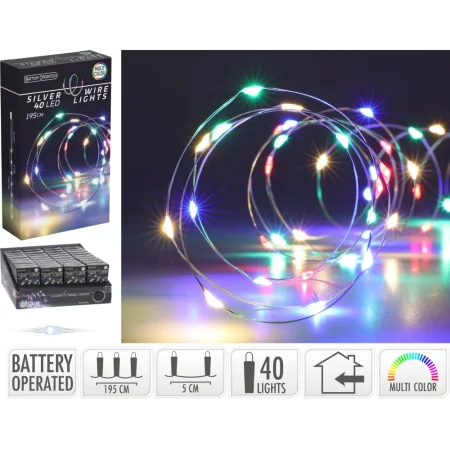 Luces led de alambre plateado