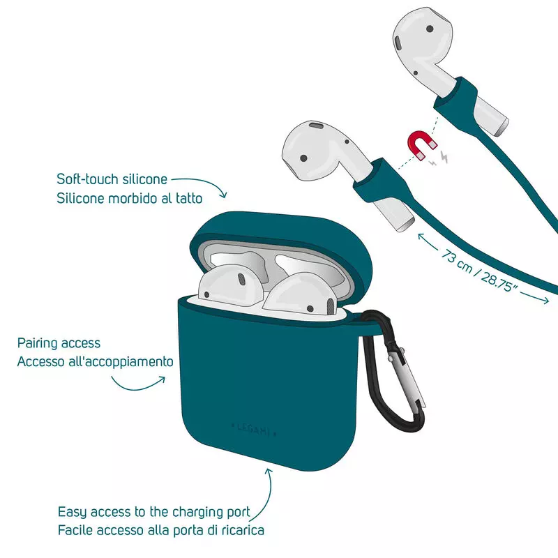 Set estuche y cordón AirPods color petrol blue - Image 4