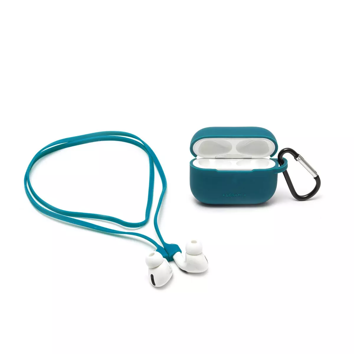 Set estuche y cord?n AirPods color petrol blue