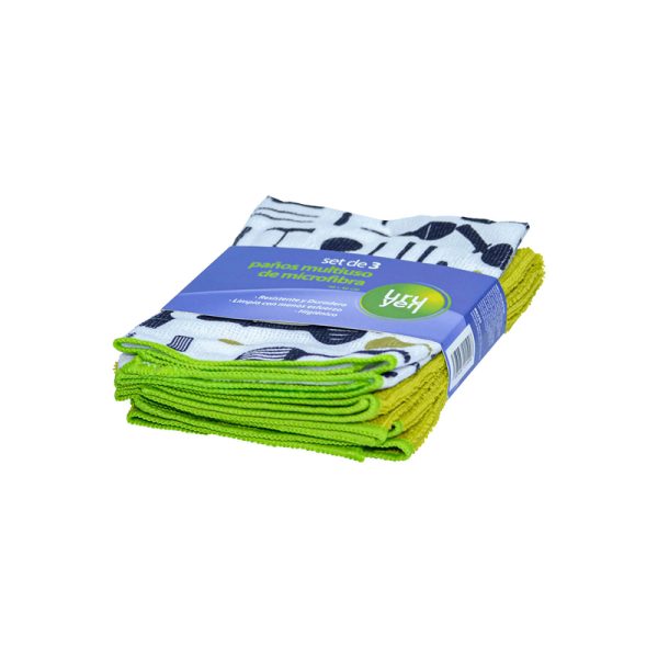 Set de 3 pa?os de limpieza microfibra 40 x 40cm