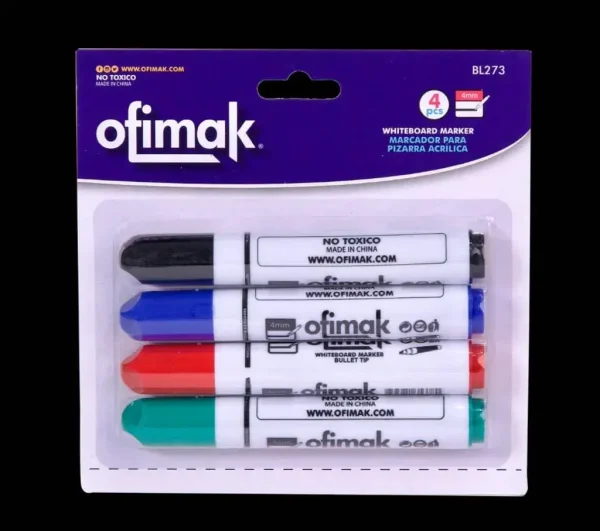 Blister marcador de pizarra 4 piezas