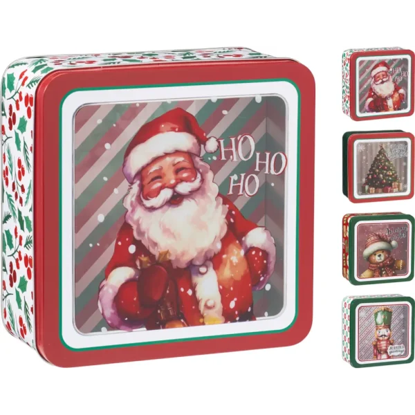 Lata de metal 19x19x8cm 240 gramos