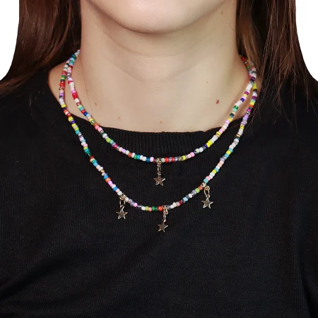 Collar doble con dijea de estrellas