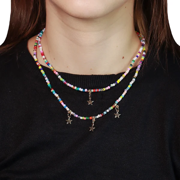 Collar doble con dijea de estrellas