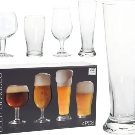 Set de vasos cerveceros de vidrio 21,2X35,7X11,6
