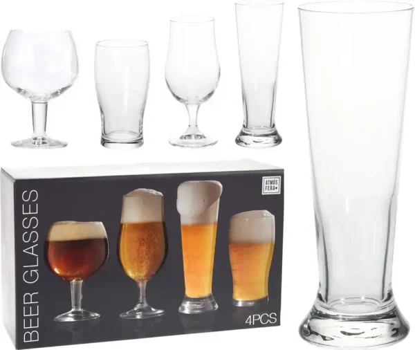 Set de vasos cerveceros de vidrio 21,2X35,7X11,6