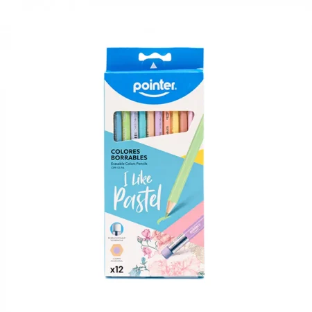 Caja de 12 colores borrables pastel