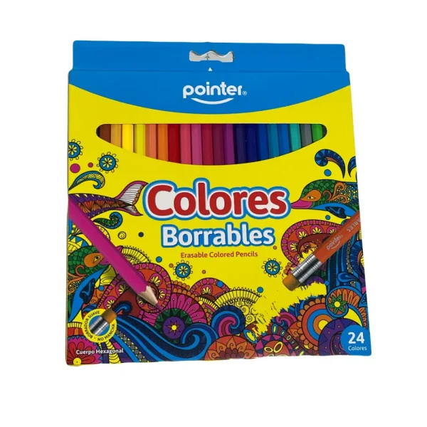 Caja de 24 colores borrables