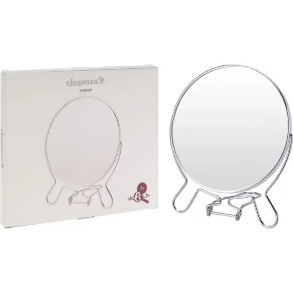 Espejo doble cara de acero inoxidable 14 x 1 x 24 cm