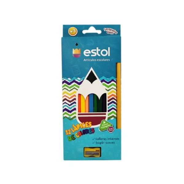 Caja de 12 colores con sacapunta