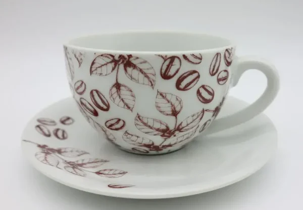 Set de taza 4 con plato 250 ml