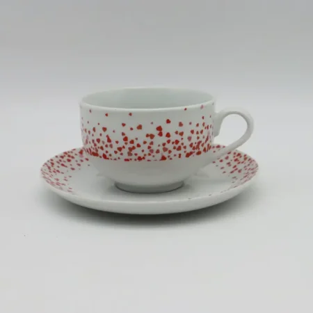 Taza y plato de porcelana