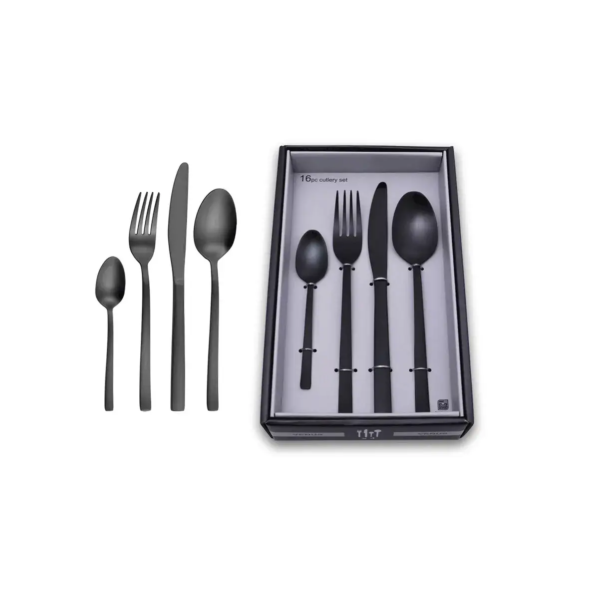 Juego de cubiertos set de 16 piezas Venus Black - Image 4