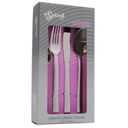 Juego de cubiertos acero inoxidable 16 piezas Mystic