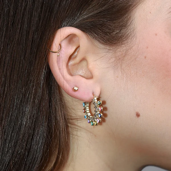 Arete con ojos turcos de colores