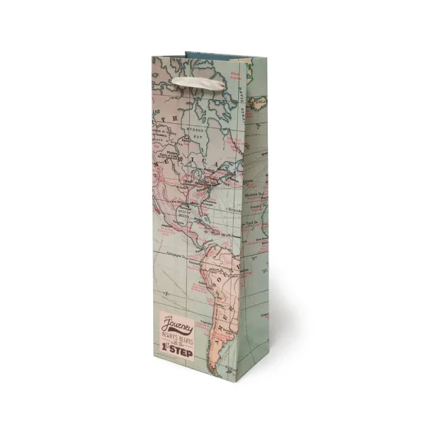 Bolsa de regalo para botellas diseño viaje