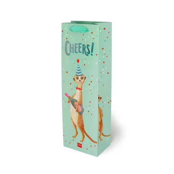 Bolsa de regalo para botellas diseño meerkat