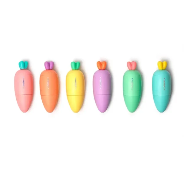 Set de 6 mini resaltadores Zanahoria
