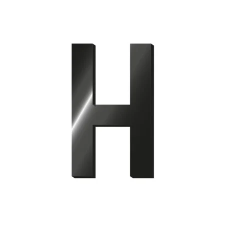 Letra H adhesiva de metal
