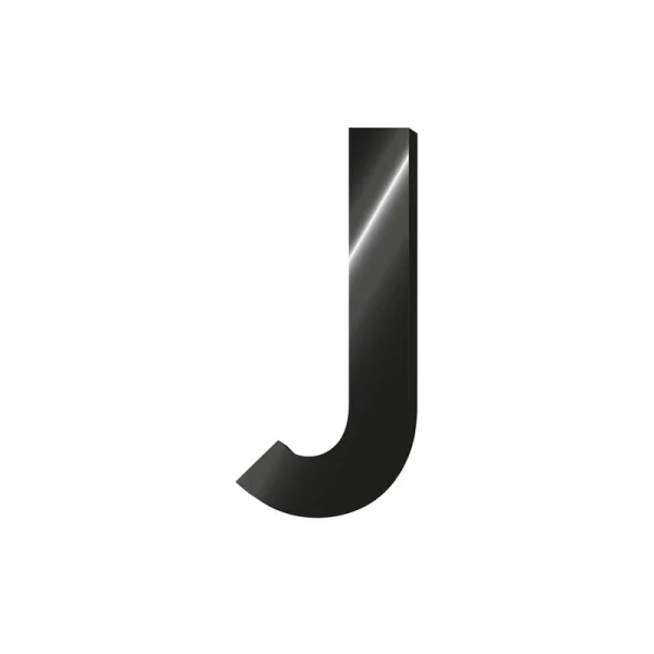Letra J adhesiva de metal