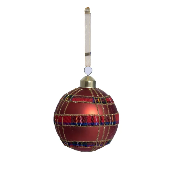 Bambalina de vidrio de rayas  8 cm