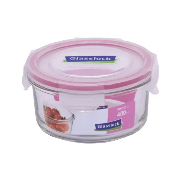 Contenedor de vidrio redondo 400ml