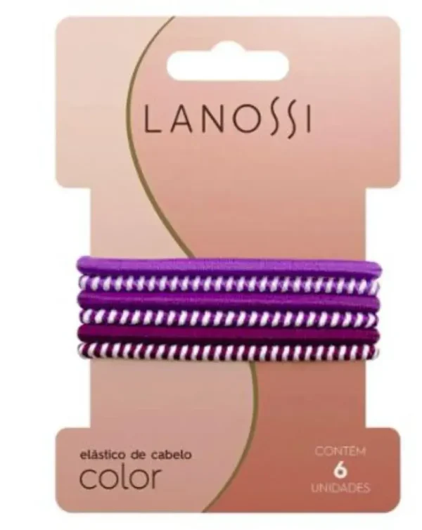 Set de 6 colas delgadas con tonos morados