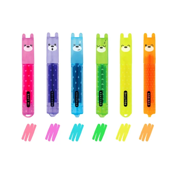 Set de 6 mini subrayadores Oso