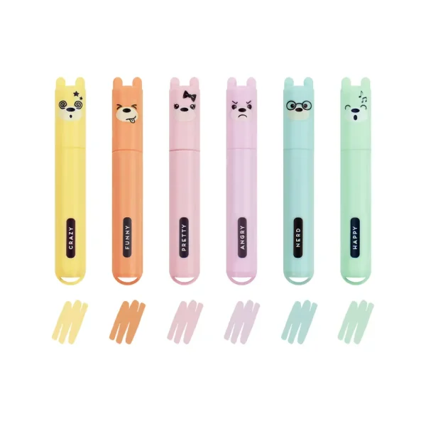 Set de 6 mini subrayadores Oso