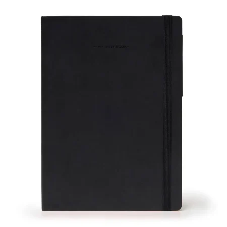 Cuaderno grande con rayas color negro