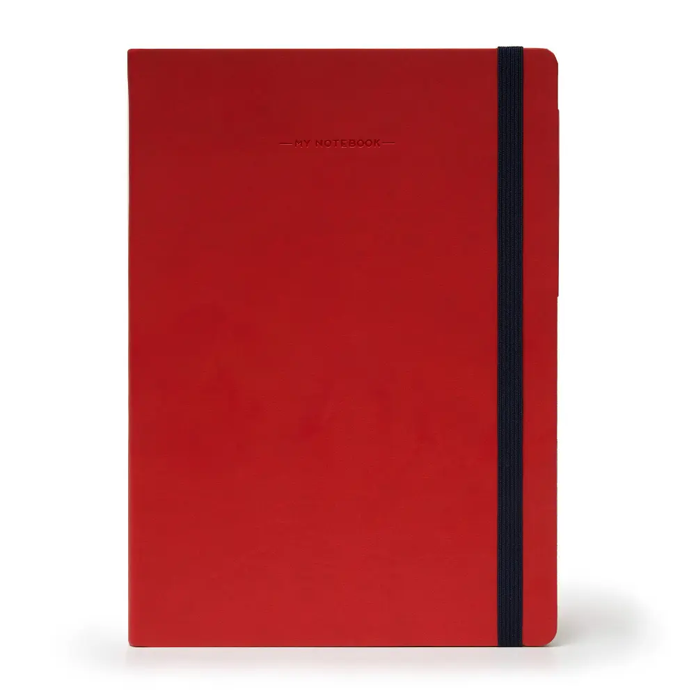 Cuaderno grande de rayas color rojo