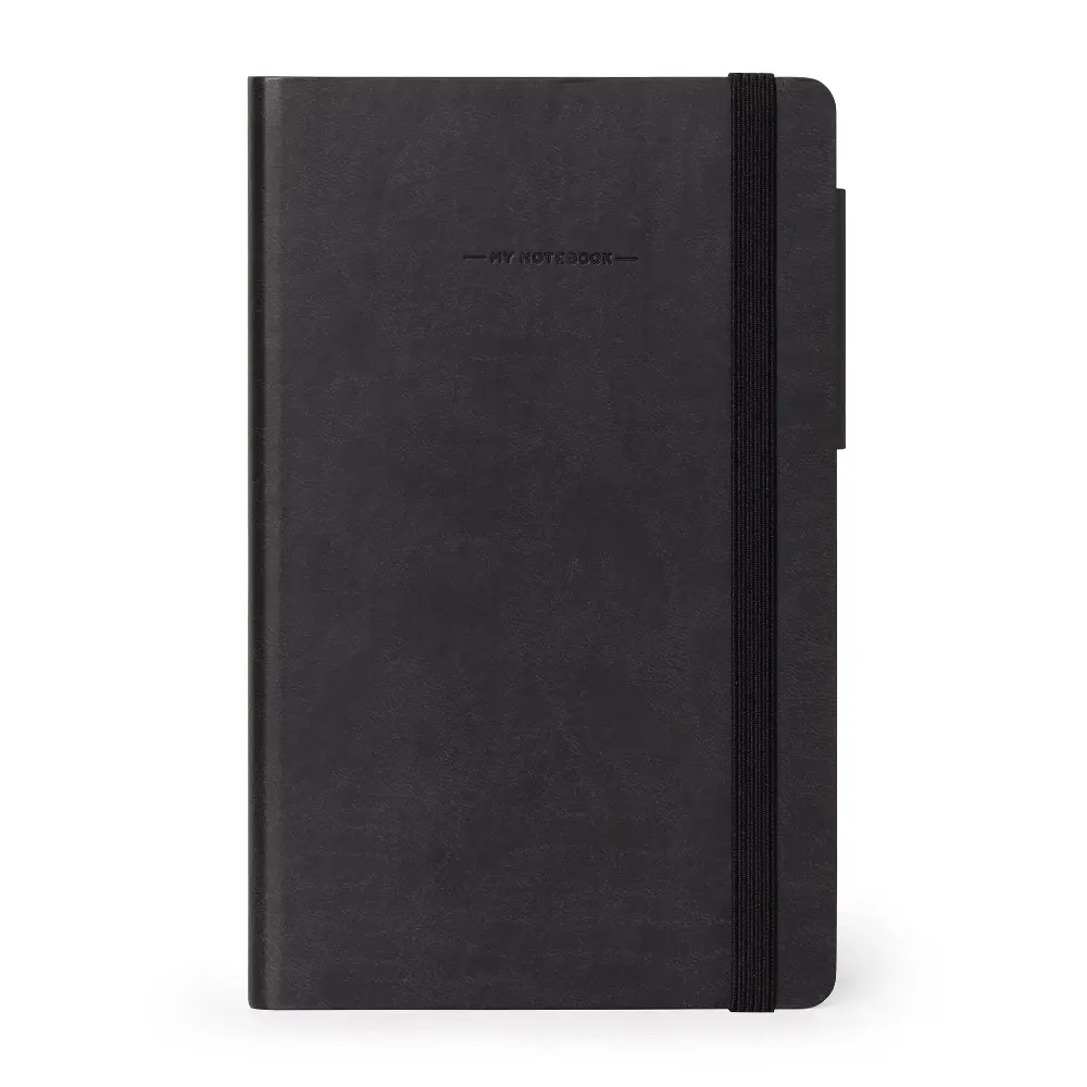 Cuaderno mediano de rayas color negro