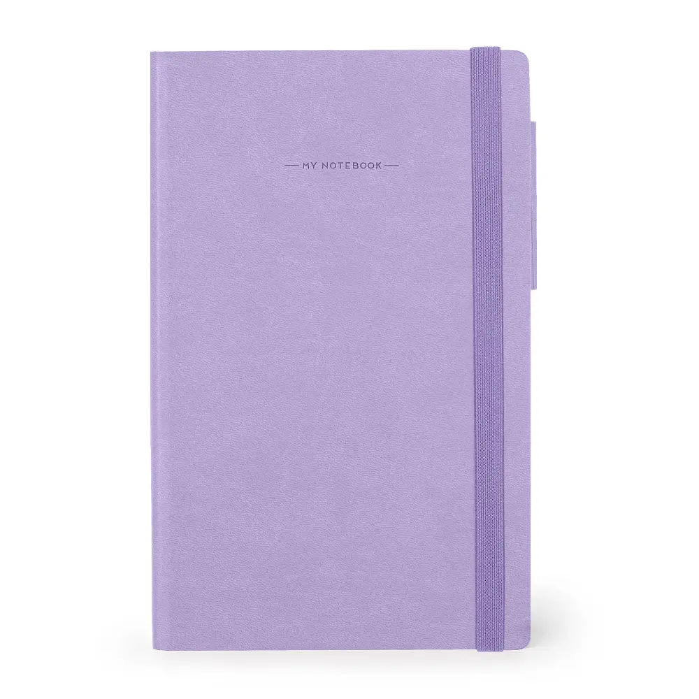 Cuaderno mediano de rayas color lavanda