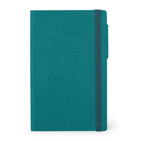 Cuaderno mediano de rayas color verde malaquita