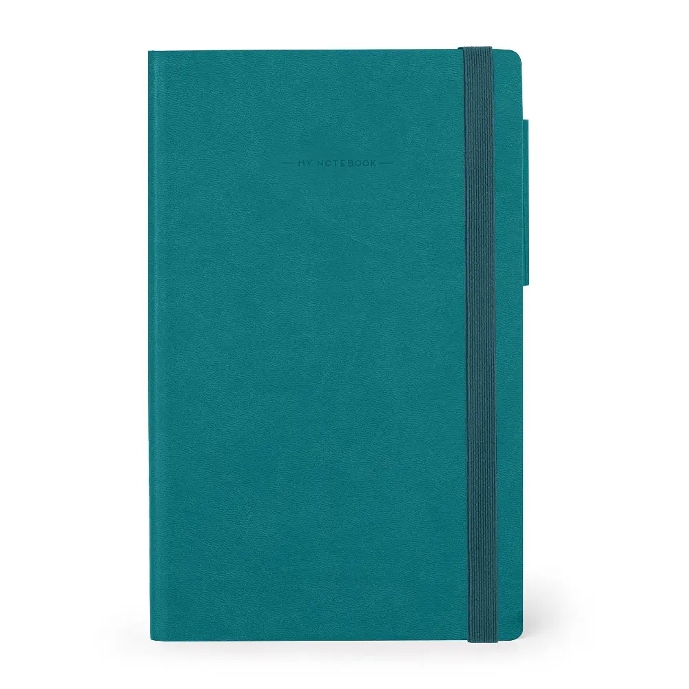 Cuaderno mediano de rayas color verde malaquita