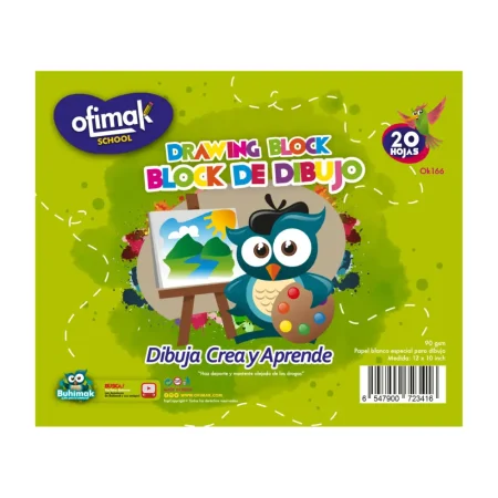Block de dibujo 20 hjs 12 x 10 grd, school (paq x 6blt x 96)