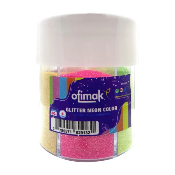 Escarcha 6 colores dispensador 80 grs colores ne?n ctn 48