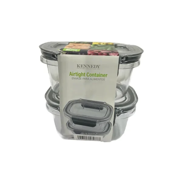 Set de 2 recipientes herm?ticos para almacenar alimentos 13,9 x 11,1 x 7,1 cm