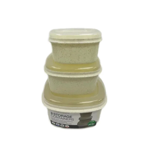 Set de 3 envases cuadrados para alimentos