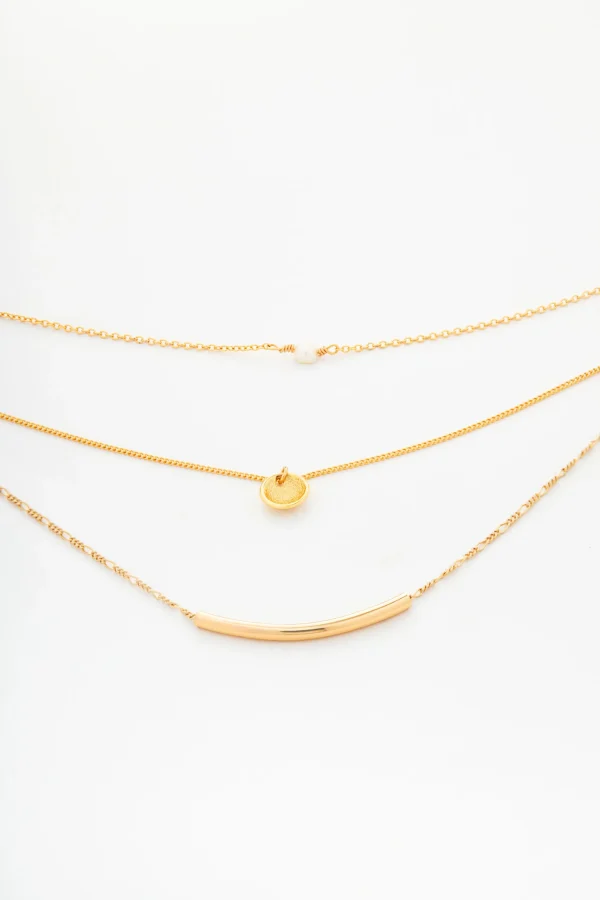 Collar con cadena triple y dijes