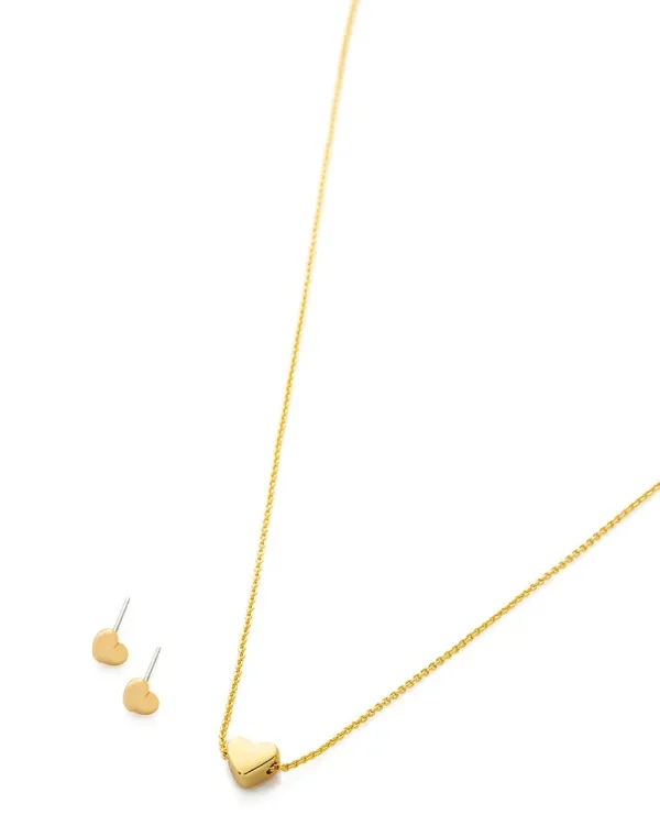 Set de collar y zarcillo de corazon