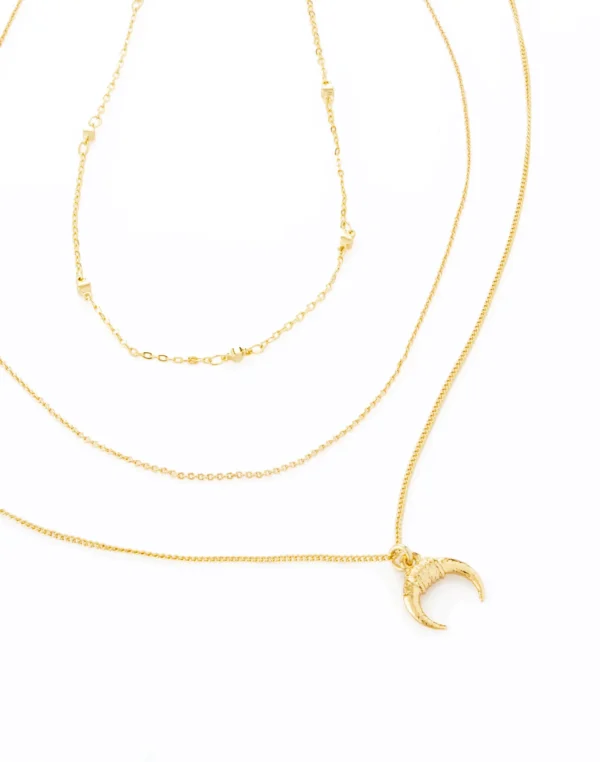 Set de tres collares con media luna