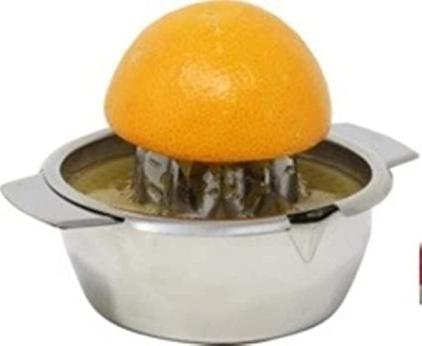 Exprimidor de cítricos con cubeta de acero inoxidable 23,5 x 2 x 2cm