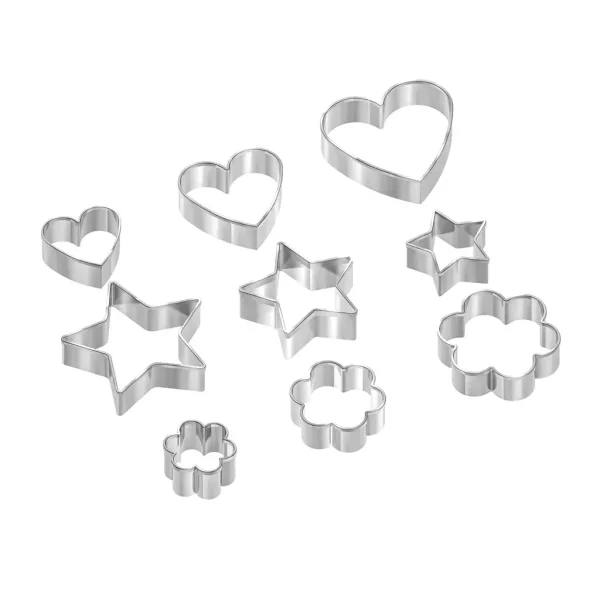Cortador de galletas de acero inoxidable 9 piezas 8 x 1,5 x 8cm