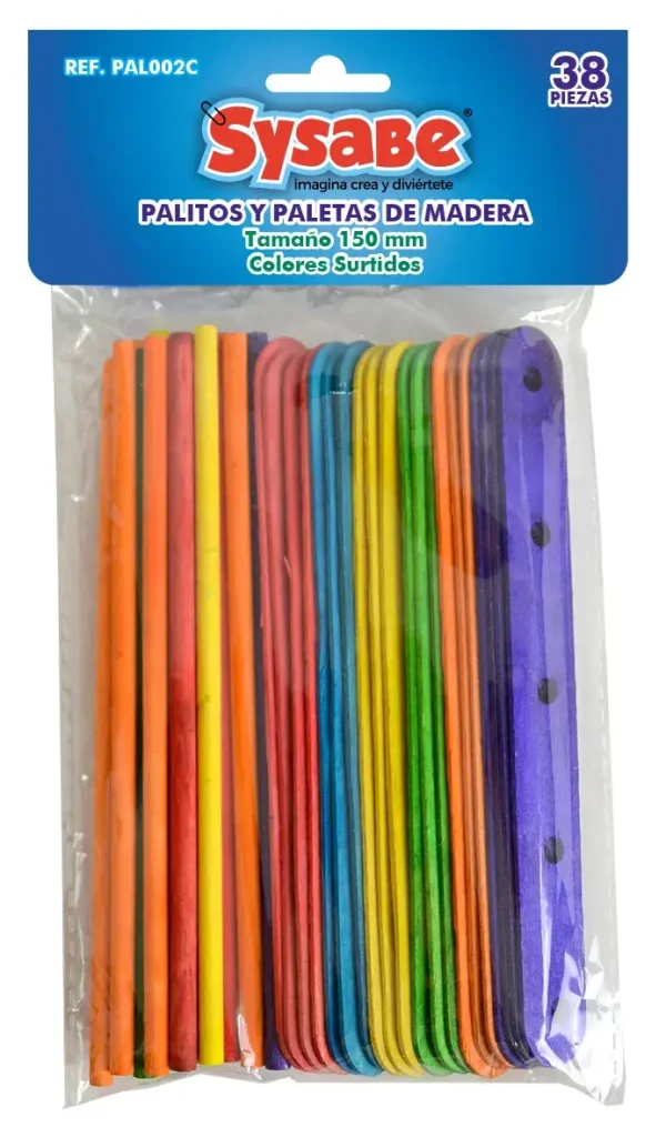 Paleta y palitos de construcci?n colores