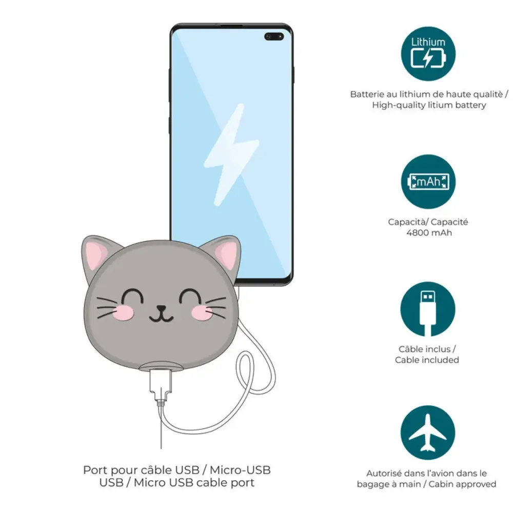 Bateria externa 4800 MAH Kitty - Image 3