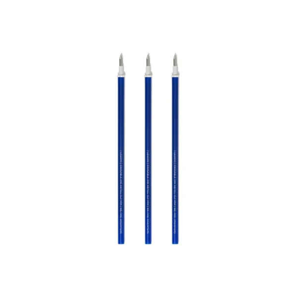 Set de 3 recambios para boligrafos borrables azul